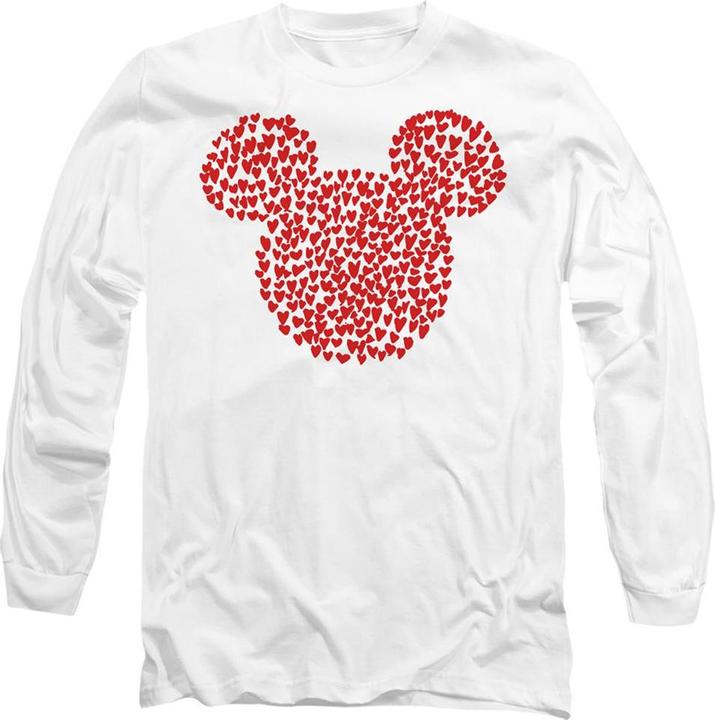 Actual product image Disney Unisex Adult Mickey Mouse Heart Ears Silhouette Valentine's Day T-Shirt (XL)