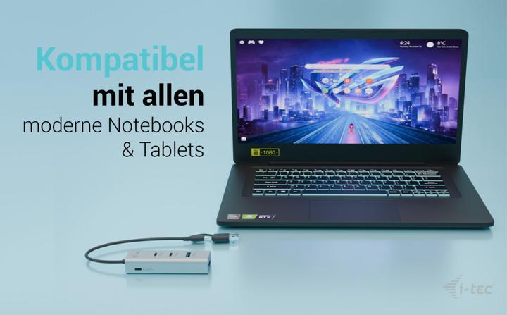 Produktbild i-tec Universal Charging Metal HUB 2x USB-C 3.2 Gen.1 + 2x USB-A 3.2 Gen.1 1x USB-C PD 85W (USB-C, USB-A, 4 Ports)
