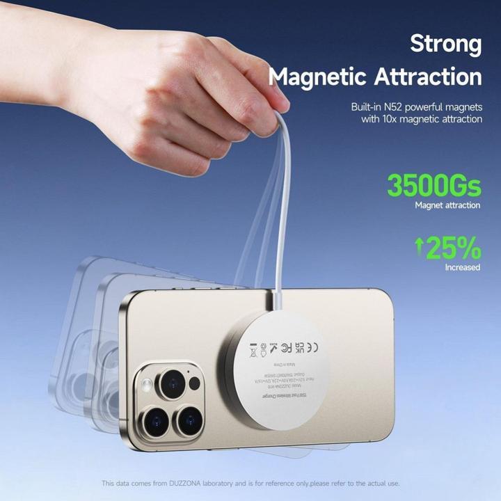 Actual product image Duzzona W18 Qi2 Wireless Charger with MagSafe (15 W)