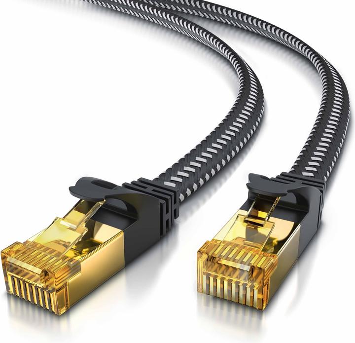 Actual product image Primewire CAT 7 network cable flat cotton jacket - LAN patch cable data cable - flat ribbon cable - (U/FTP, CAT7, 0.50 m)