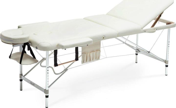 Body Fit table, massage bed 3 sections aluminum beige XXL