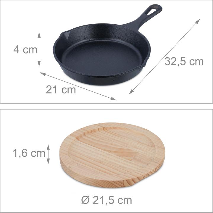 Actual product image Relaxdays cast-iron-pan (20 cm, Frying pan, Cast iron)