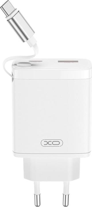 Image du produit xO chargeur mural CE31 1x USB 1x USB-C 30W blanc avec câble USB-C rétractable (30 W)