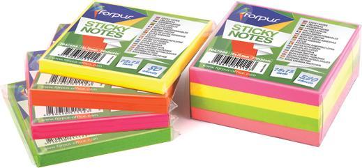 Actual product image Forpus Sticky notes, neon, 75x75mm, orange (1x80) (75 x 75 mm)