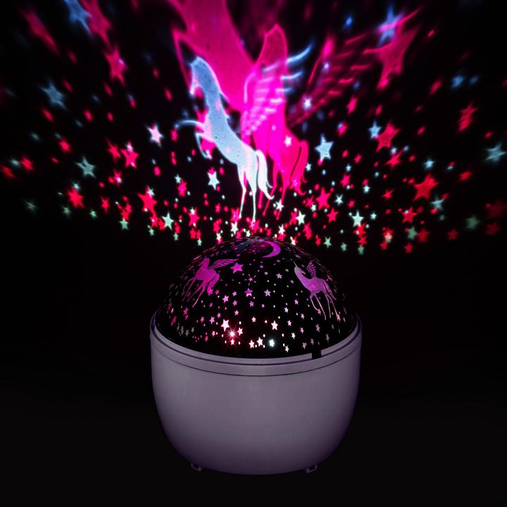 Actual product image Idena LED projector unicorn starry sky 11.5x11.5x13cm