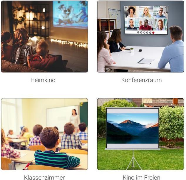 Actual product image Swisshandel24 Beamer Leinwand mit Stativ, 4:3 Projektionsfläche, 84 Zoll Präsentationswand (84", 4:3)