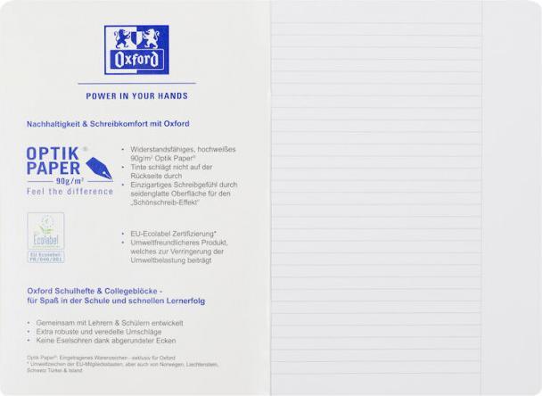 Produktbild Oxford Schulheft, A4, Lineatur 25 (A4, Liniert, Weicher Einband)