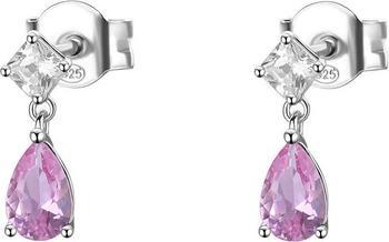 Brosway - Silver dangle earrings with Vibrant Pink cubic zirconia FVP115