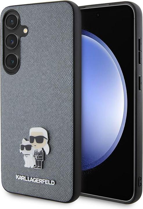 Image du produit Karl Lagerfeld KLHCMPSAKCMPG + S926 hardcase szary/grey Saffiano Karl & Choupette Metal Pin (Samsung Galaxy S24+)