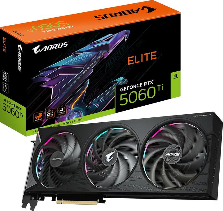 Produktbild Gigabyte AORUS GeForce RTX 5060 Ti ELITE 16G (16 GB)