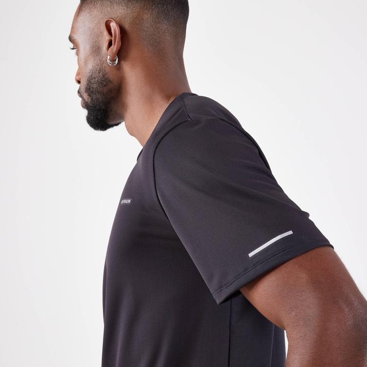 Image du produit Kiprun Maillot de course à manches courtes homme respirant - Run 500 Dry noir (L)