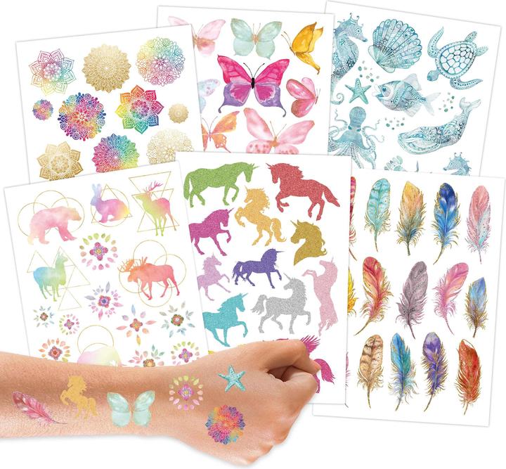 Papierdrachen Metallic Tattoo Set