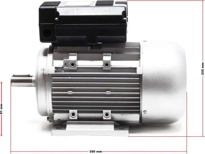 Image du produit Wiltec Moteur Asynchrone monophasé électrique 2 Pôles 230 V 2,2 kW Condensateur de démarrage 2850 tr/min av