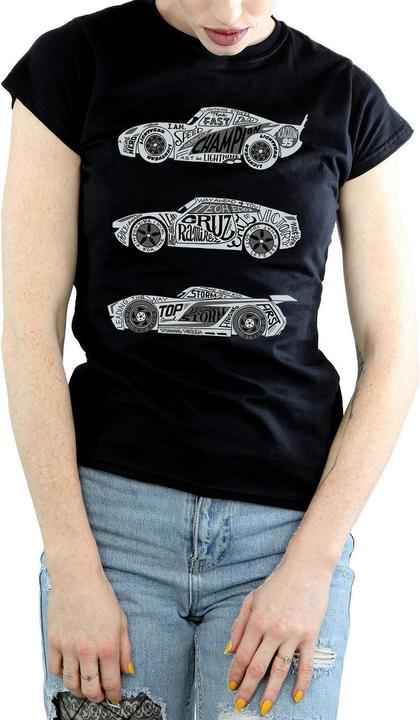 Actual product image Disney Womens/Ladies Cars Text Racers Cotton T-Shirt (XXL)