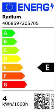 Energie-Label Radium LED-Lampe (E27, 4 W, 470 lm, 1 x, E)