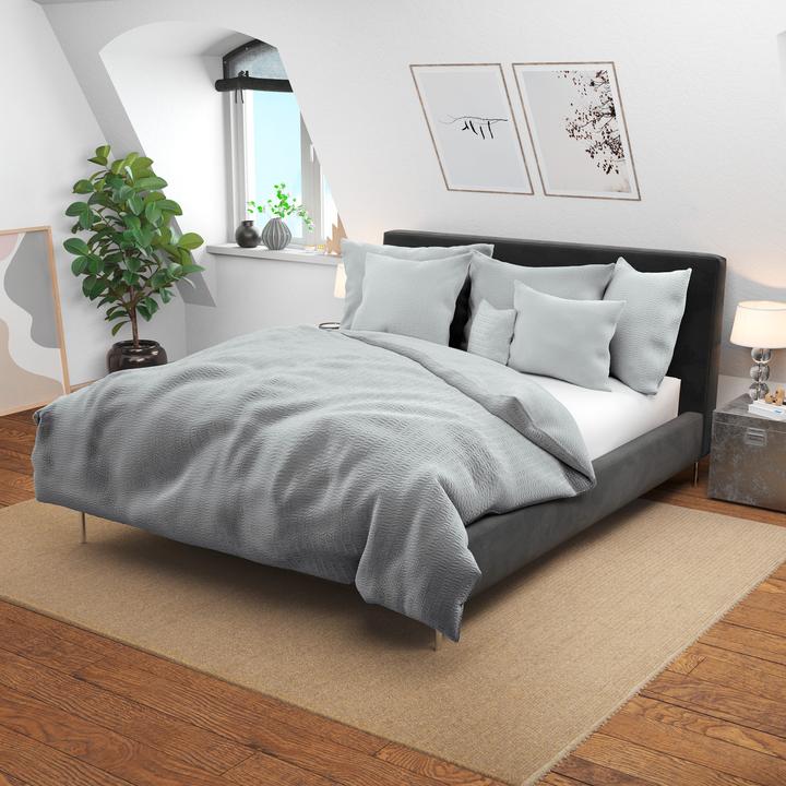 Immagine prodotto Lotus Bettwaren Biancheria da letto in raso Seersucker uni (Copricuscino, 65 x 65 cm)