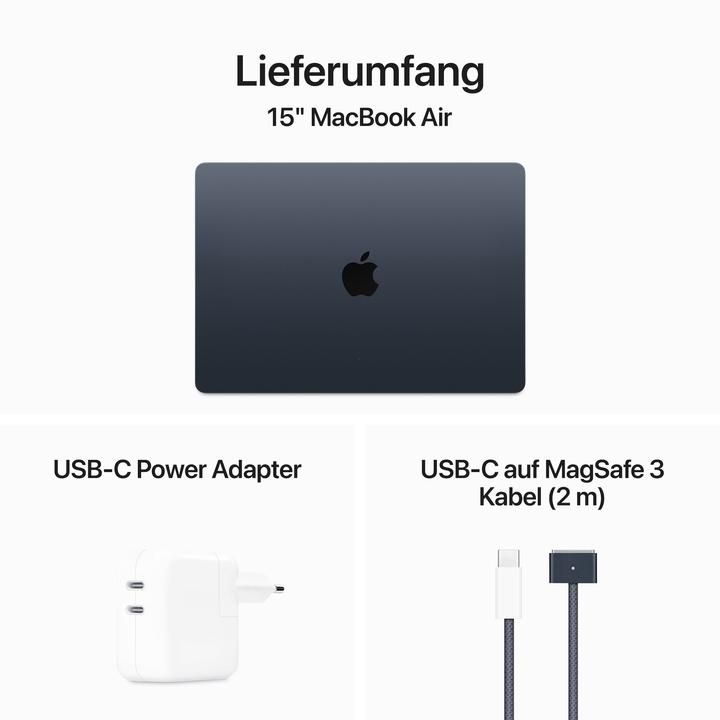 Actual product image Apple MacBook Air – 2024 (15", M3, 16 GB, 2000 GB, DE)