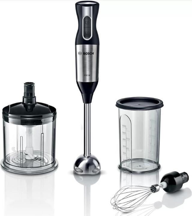 Bosch Hausgeräte Mixeur plongeant MS6CM4160 ErgoMixx 800 W, Nombre de vitesses 12, Mode Turbo, Hachoir, Acier