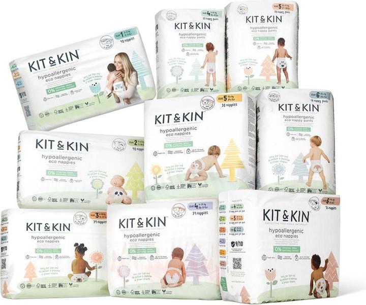 Actual product image Kit & Kin Nappies (Size 3, Pack, 34 Piece)