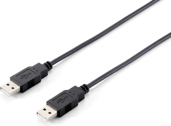 Produktbild equip USB 2.0 Kabel A->A 180cm S/S schwarz (1.80 m, USB 2.0)