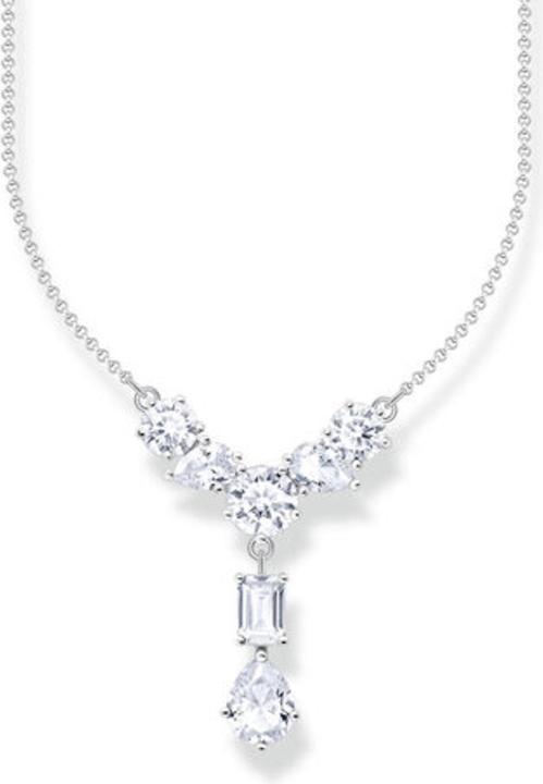 Actual product image Thomas Sabo Y-style necklace with seven white stones silver (Silver, 40 - 45 cm)