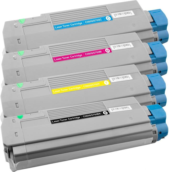 Image du produit Plutoos Oki C5600 toner XXL compatible, jeu de 4 couleurs