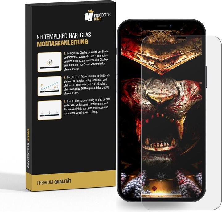 Produktbild Protectorking 1x 3D A++ echtes Tempered 9H Panzerhartglas KLAR (1 Stück, Apple iPhone 12)