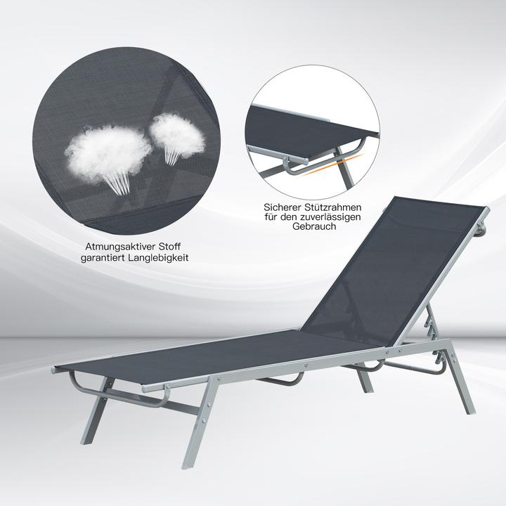 Immagine prodotto Outsunny Lettino da giardino con schienale regolabile (170 cm)