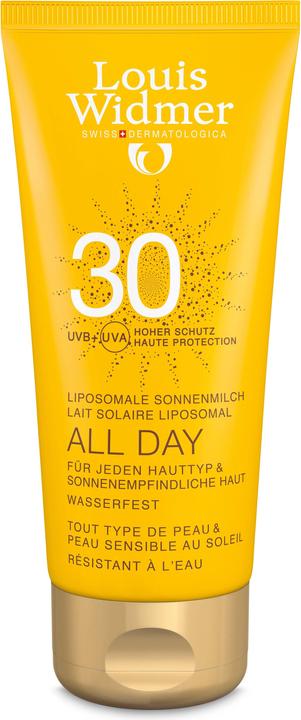 Louis Widmer Latte solare per tutto il giorno non profumato (Latte solare, SPF 30, 100 ml, 137 g)