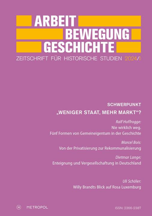 Label énergétique Arbeit - Bewegung - Geschichte (Allemand, Association de soutien pour les recherches sur l'histoire du mouvement ouvrier, 2024)