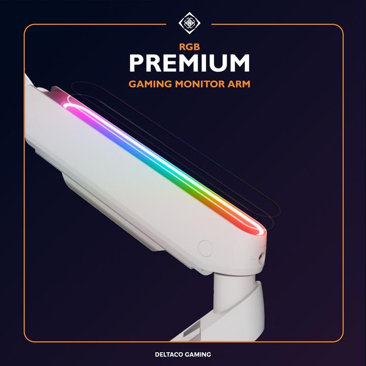 Immagine prodotto Deltaco Gaming RGB - Supporti per monitor a braccio singolo (Tavolo, 32")