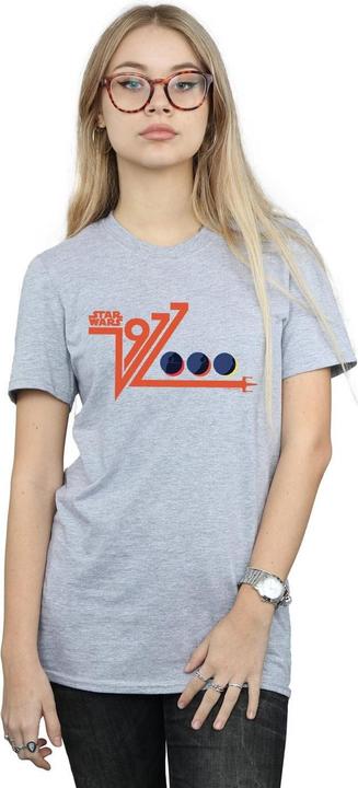 Actual product image Star Wars Womens/Ladies Retro 1977 Death Star Cotton Boyfriend T-Shirt (M)