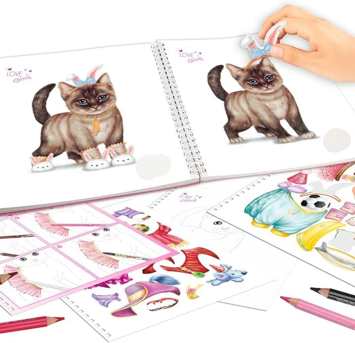 Immagine prodotto Depesche Libro degli adesivi Libro da colorare Crea il tuo Kitty TopModel