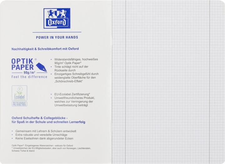 Nutritional values and ingredients Oxford Exercise book, A4, ruling 28 (A4, Checked, Hardcover)