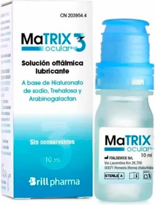 Actual product image Brill Pharma Matrix Ocular 3 Ophthalmic Drops 10ml (10 ml)