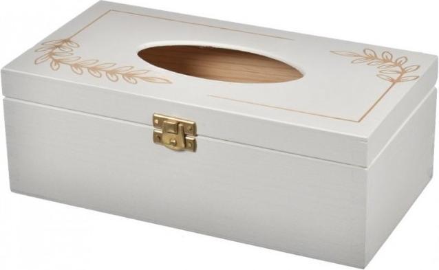 Produktbild Holzecke aschentuch Box Aus Holz Weiss Mit Gravur (25.5 x 13.5 x 9 cm)