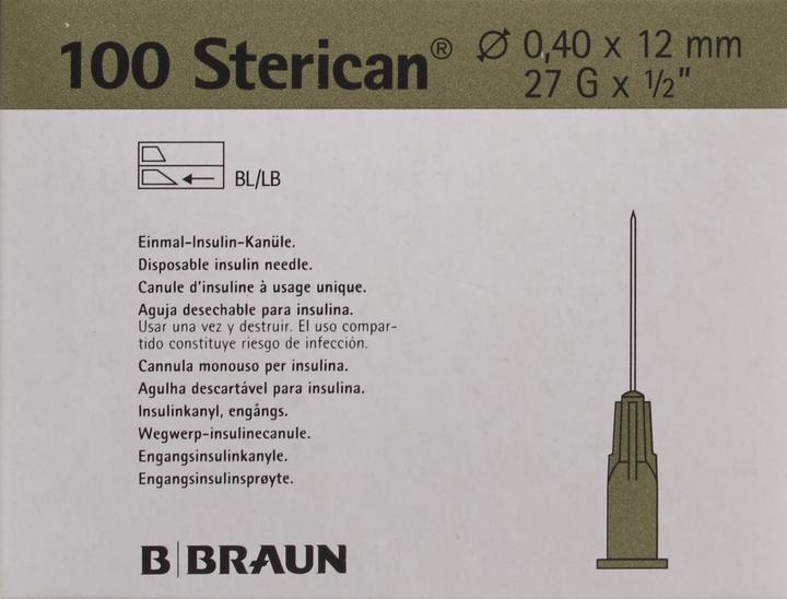 Actual product image B.Braun Needle 27G 0.40 x 12mm grey Luer, 100 pieces