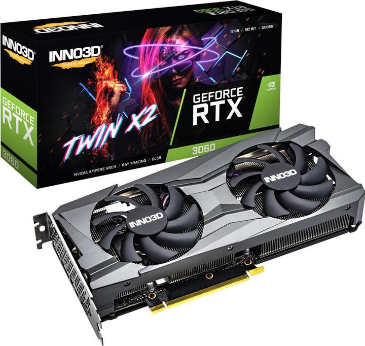 Actual product image Inno3D RTX3060 Twin X2 LHR GDDR6 HDMI 3xDP (12 GB)