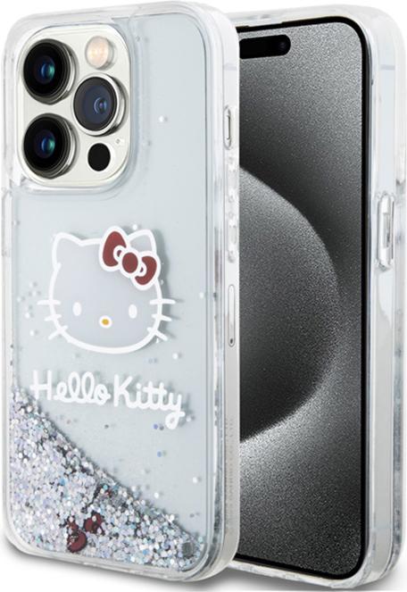 Hello Kitty HKHCP14XLIKHET Custodia rigida iPhone 14 Pro Max 6.7" srebrny/argento Liquid Glitter Charms Kitt (Apple iPhone 14 Pro Max)