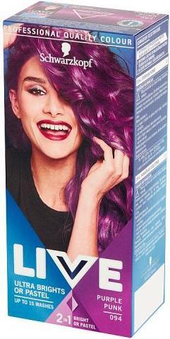 Schwarzkopf Live Ultra Brights or Pastel Hair Dye 094 Purple Punk (094 Violetinė Punk)