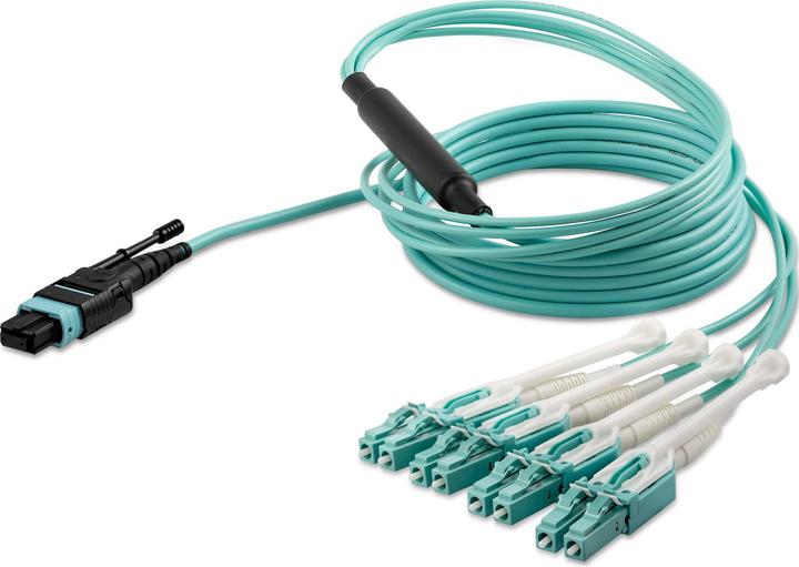 Image du produit StarTech MPO8LCPL2M Câble à fibre optique MPO/MTP 8x LC OM3 Couleur Aqua (2 m)