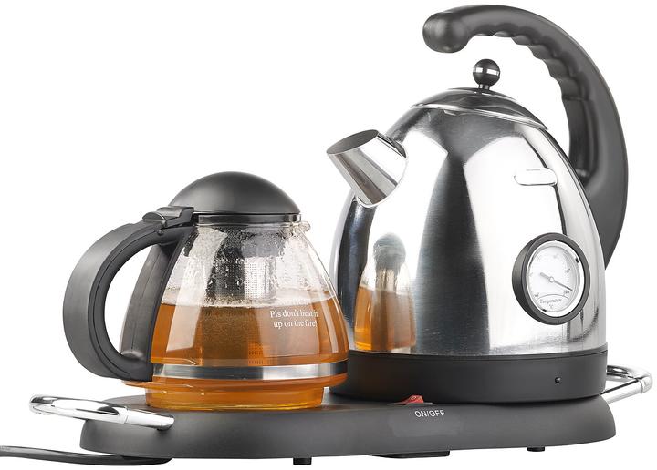 Produktbild Rosenstein & Söhne Edelstahl-Wasserkocher mit Teekanne (1.70 l)