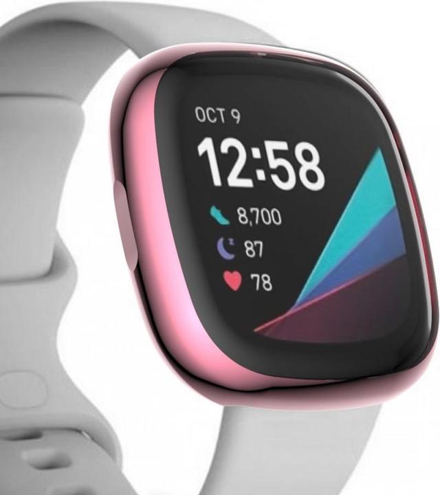 Actual product image Cover-Discount Fitbit Versa 3 / Sense - Rubber Protection Case pink