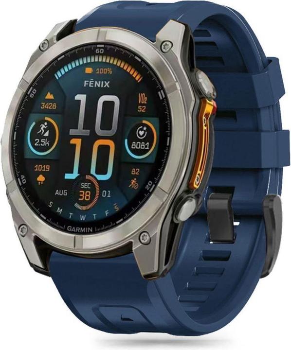 Tech-Protect Silicone Strap for Garmin Fenix 5X / 5X Plus / 6X / 6X Pro / 7X / 8 (51 mm) - Blue