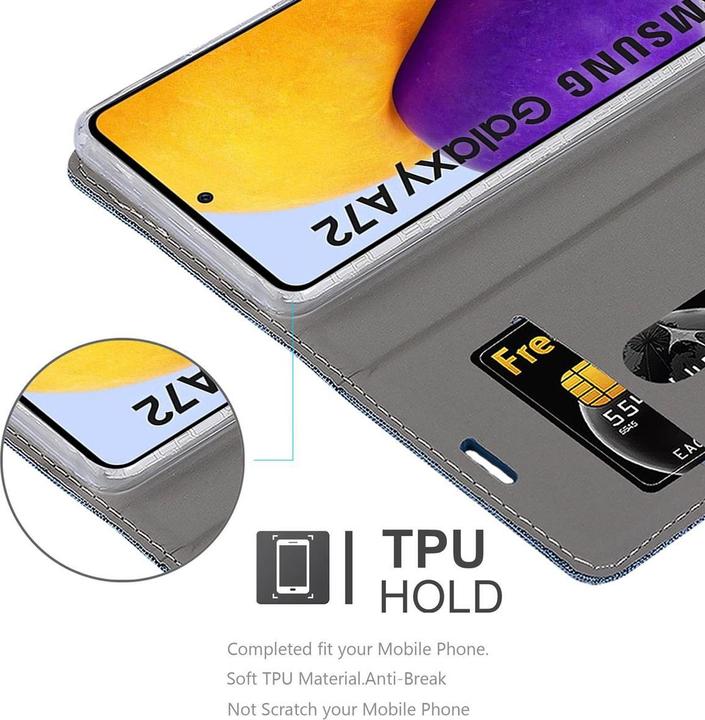 Produktbild Cadorabo Book Jeans Optik Cover (Samsung Galaxy A72 5G)