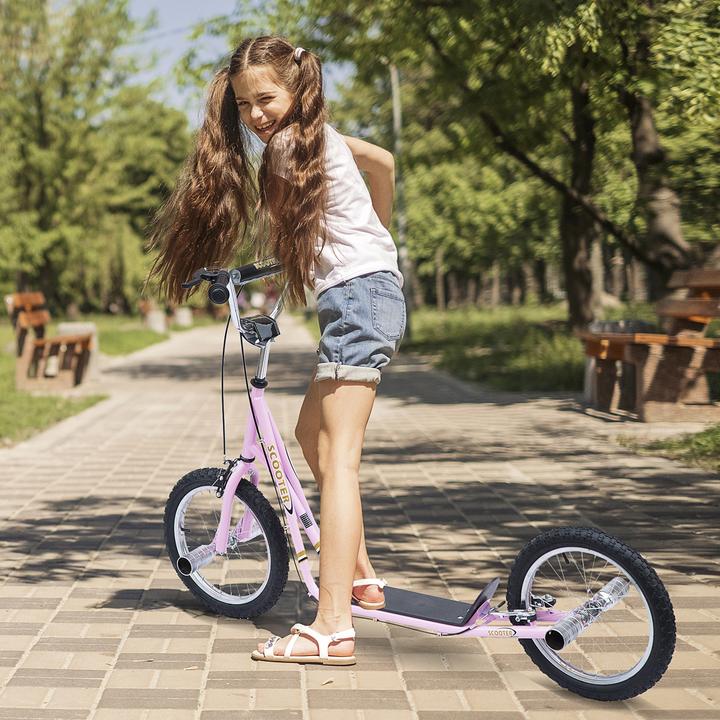 Immagine prodotto Homcom Monopattino per bambini con freno a mano, pneumatici extra spessi, manubrio regolabile in altezza