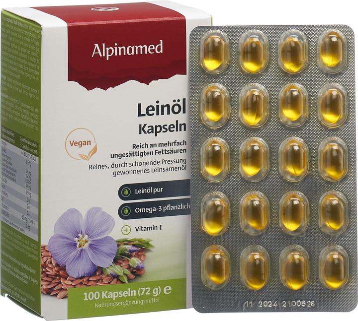 Produktbild Alpinamed Leinöl Kapseln (100 Stück, Kapseln, 112 g)