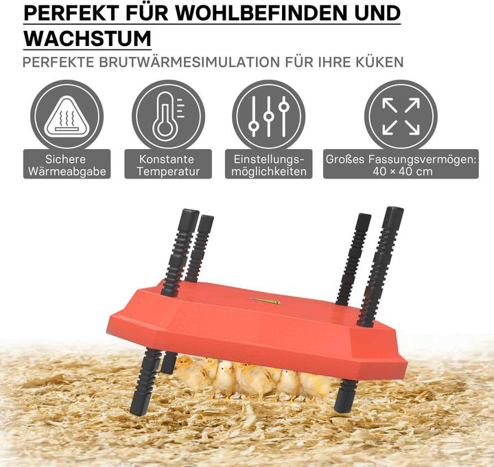Produktbild Fudajo Küken-Wärmeplatte 40x40cm 42W Heizplatte Temperaturregler Kükenaufzucht (42 W)