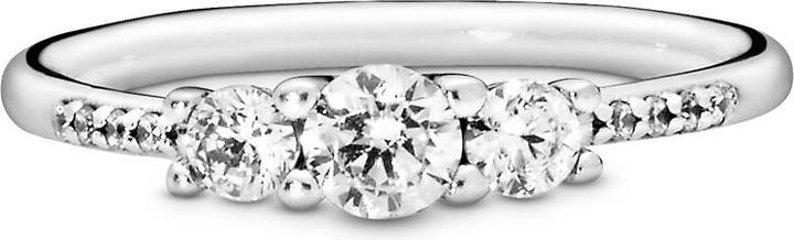 Actual product image Pandora Three clear stones ring (56)