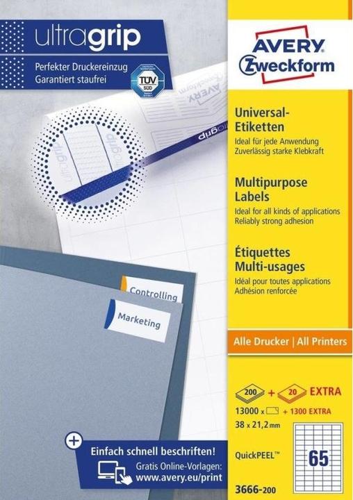 Actual product image Avery Universal labels